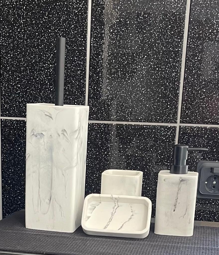 Badkamer accessoires van echt marmer, Ophalen of Verzenden, Nieuw, Zwart