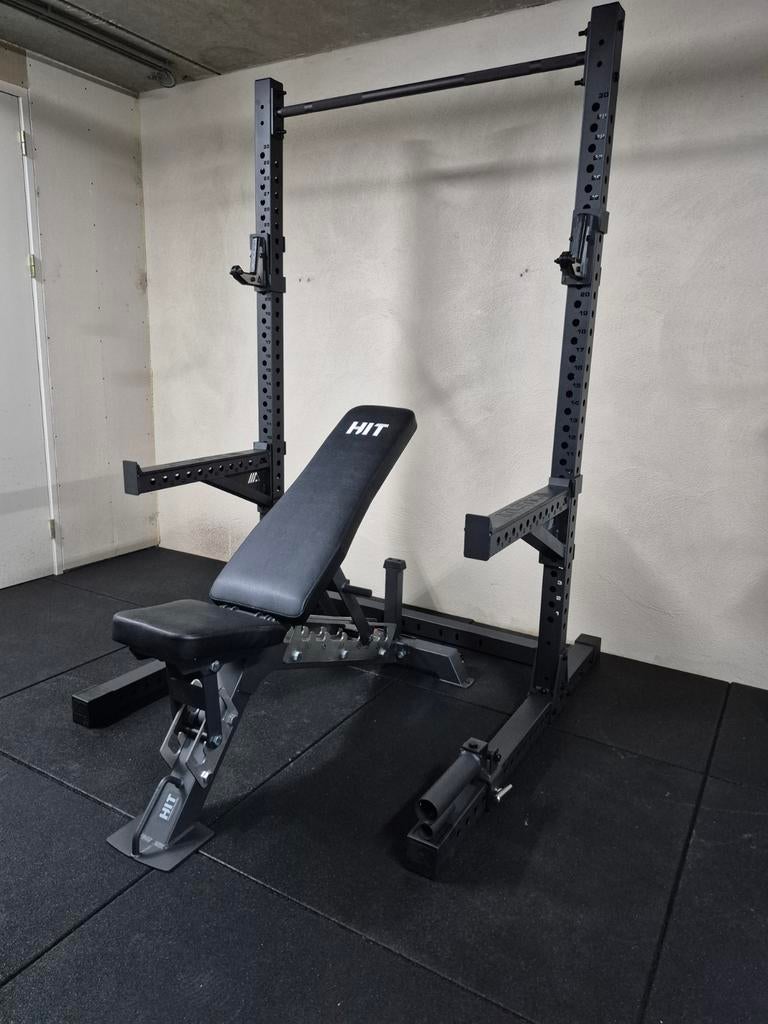 Professioneel Squat Rack + Verstelbaar Fitnessbankje, Nieuw!, Sport en Fitness, Ophalen, Zo goed als nieuw, Benen, Overige typen