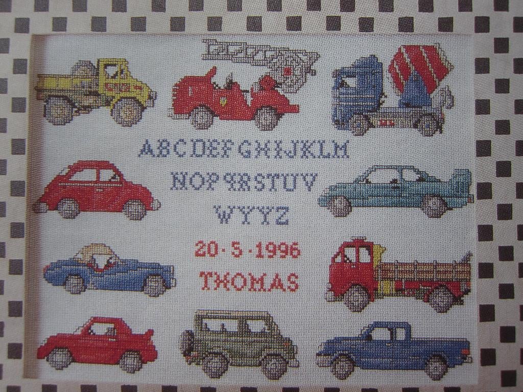 borduurpatroonen volkswagen vrachtauto cement jeep sport, Ophalen of Verzenden, Zo goed als nieuw, Handborduren, Patroon