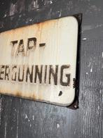 OUD EMAILLE BORD “ TAPVERGUNNING “, Ophalen of Verzenden