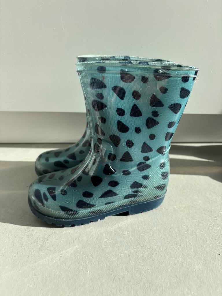 Hippe blauwe panter regenlaarsjes – Maat 21, Ophalen of Verzenden, Zo goed als nieuw