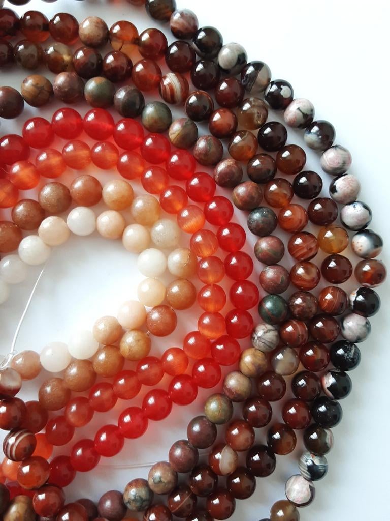 OPRUIMING Nieuwe restant strengen NATUURSTEEN kralen (34), Hobby en Vrije tijd, Kralen en Sieraden maken, Nieuw, Kraal, Ophalen of Verzenden