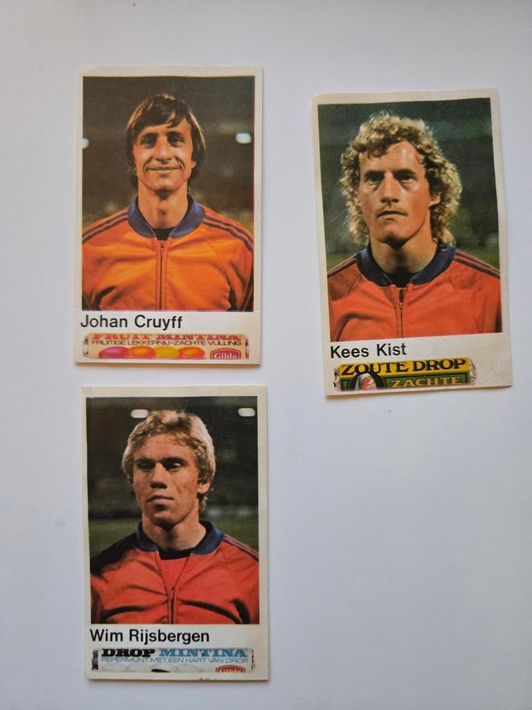 Voetbalplaatjes WK 1978: Cruyff, Kist, Rijsbergen, Verzamelen, Ophalen of Verzenden, Gebruikt, Overige sporten, Poster, Plaatje of Sticker