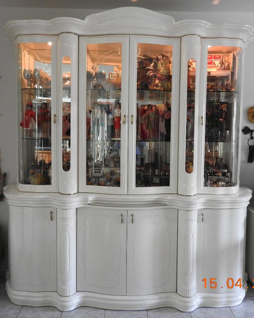 vitrinekast, Huis en Inrichting, Kasten | Vitrinekasten, Ophalen, Zo goed als nieuw, 200 cm of meer, 50 tot 75 cm