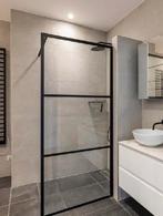 RIHO douchewand – zwart frame / helder glas (90x200 cm), Ophalen, Gebruikt