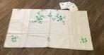 Vintage Tafelkleed met borduursels, Ophalen of Verzenden, Gebruikt, Vierkant, Binnen