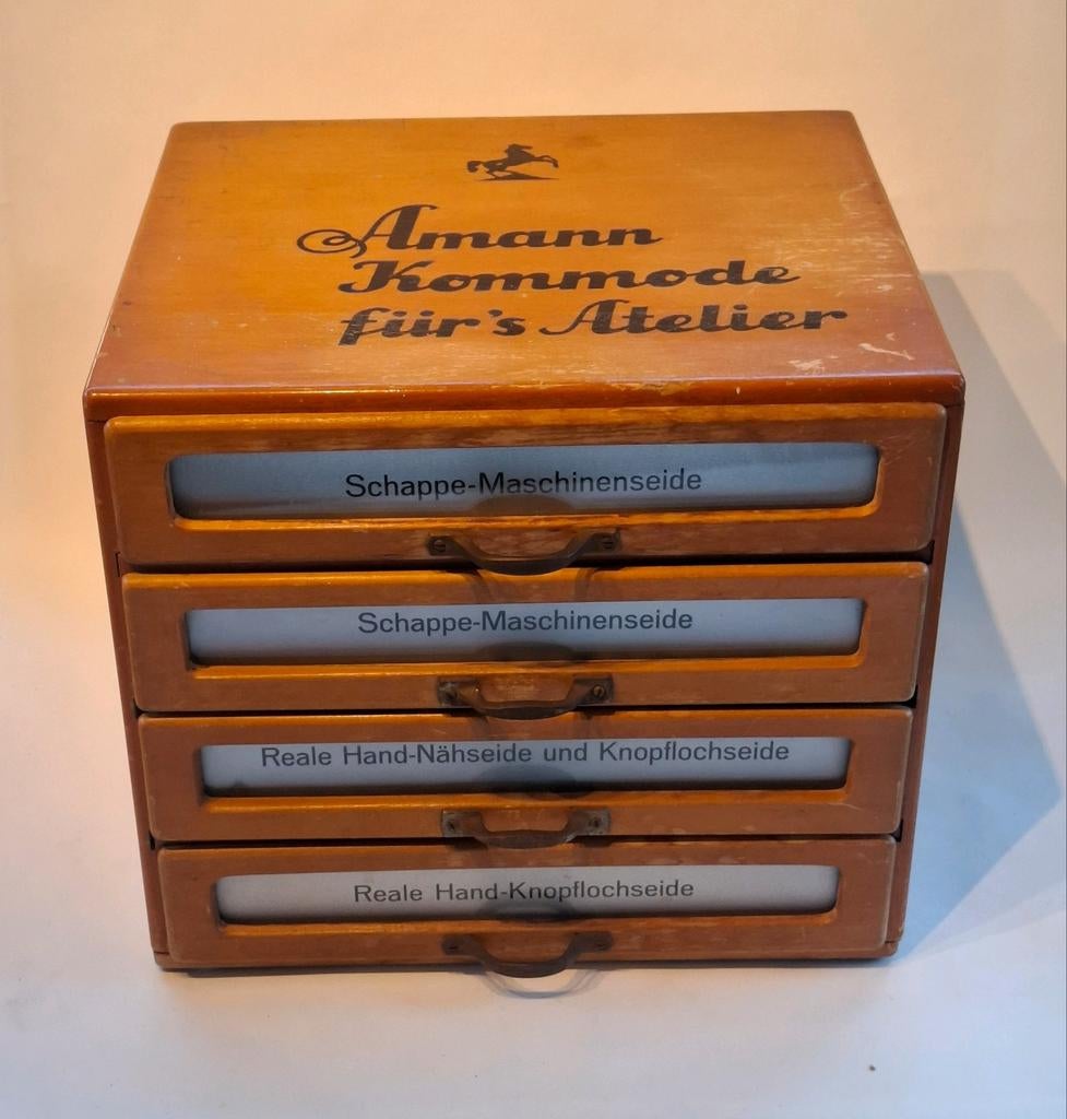 Vintage Fourniturenkastje Amann & Sonne, Gebruikt, Glas, Minder dan 100 cm, 25 tot 50 cm