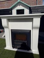 Witte schouw met elektrische haard, Ophalen, Gebruikt, Vrijstaande haard, Elektrische haard