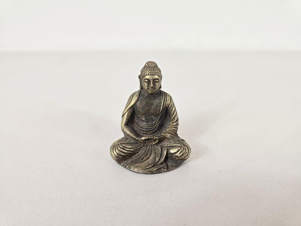 Beeld zittende Boeddha, messing, Thailand, midden 20e eeuw, Ophalen of Verzenden