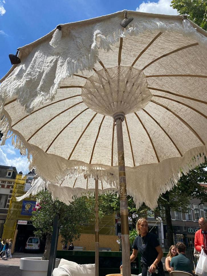 2x super leuke bohemian parasols bali ibiza style nieuw!, Tuin en Terras, Parasols, Zo goed als nieuw, Ophalen