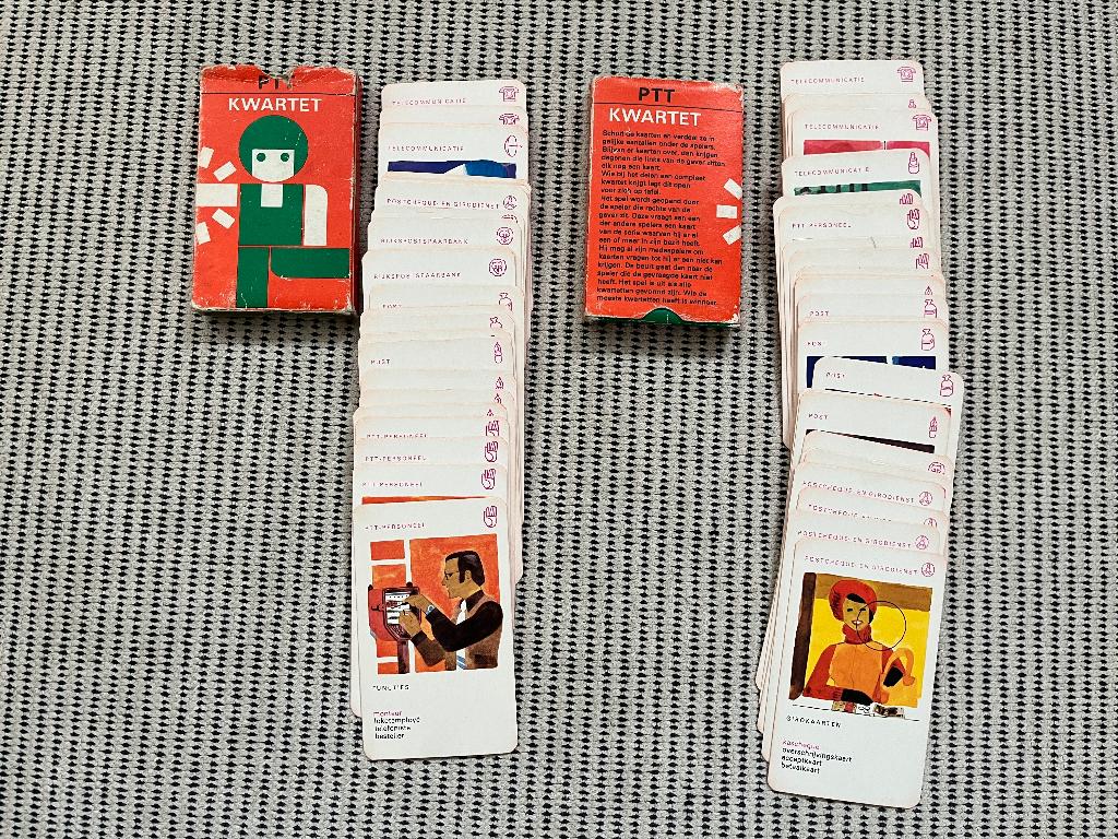 Het PTT Kwartet – 2 complete vintage spellen (origineel), Ophalen of Verzenden, Gebruikt, Kwartet(ten)