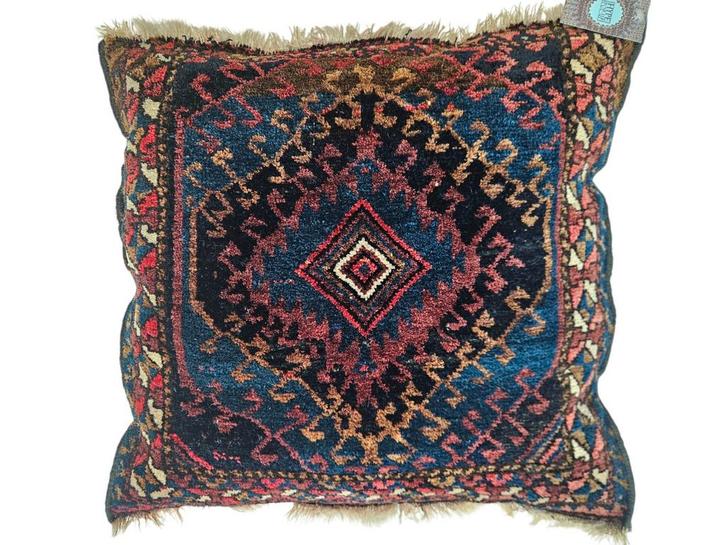 Handgemaakt Persian wol Beloutch kussen Nomad 60x60cm, Huis en Inrichting, Woonaccessoires | Kussens, Gebruikt, Overige kleuren