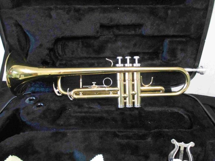 Trompet Stagg, Muziek en Instrumenten, Blaasinstrumenten | Trompetten, Gebruikt, Bes-trompet, Met koffer, Ophalen of Verzenden