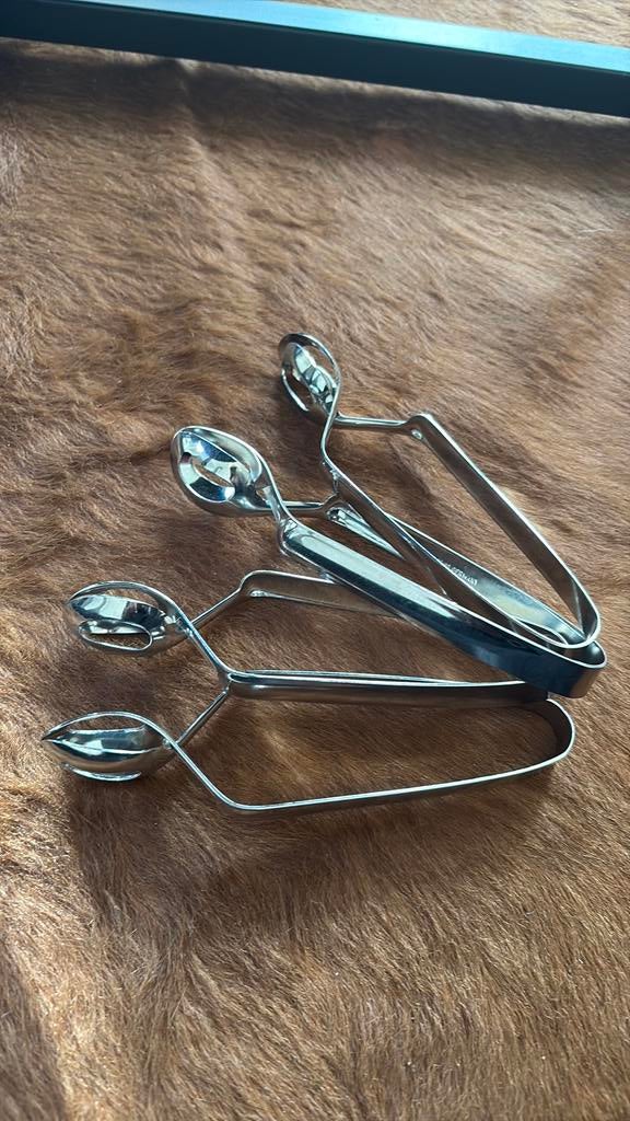 4 slakkentangen 18/10 germany, Ophalen of Verzenden, Zo goed als nieuw, Rvs of Chroom