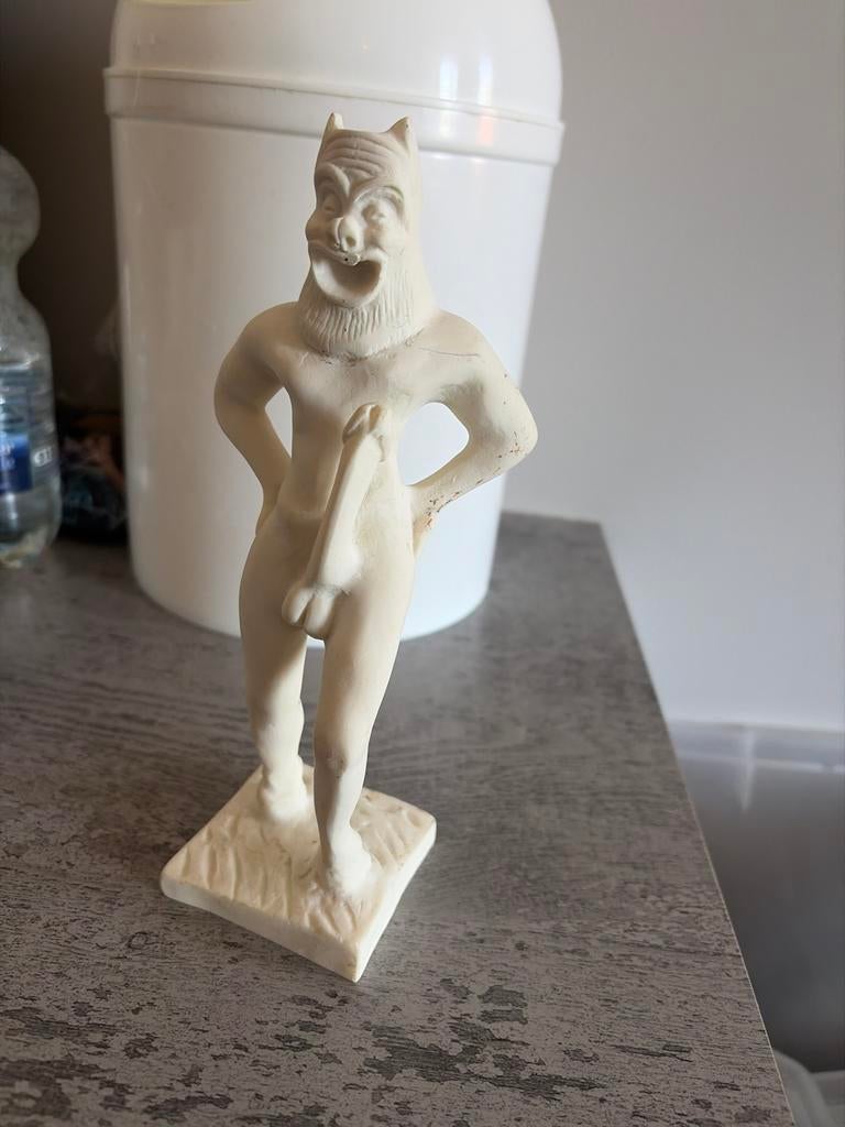 Grappig beeldje van een duivel of sater, Ophalen of Verzenden, Gebruikt, Fantasy