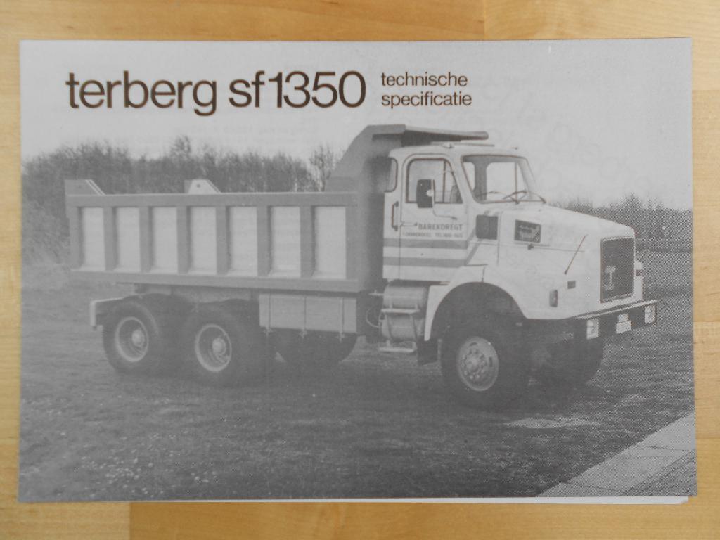 Terberg SF1350 6x6 Technische Specificatie Brochure 1978, Boeken, Ophalen of Verzenden, Zo goed als nieuw, Overige merken, Terberg