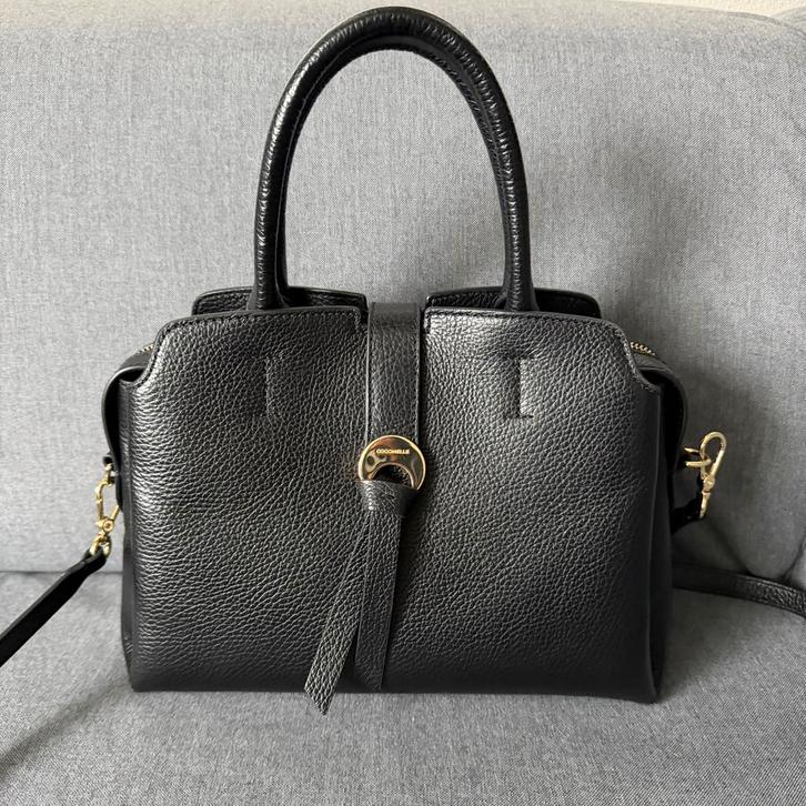 Coccinelle leren tas, Sieraden, Tassen en Uiterlijk, Tassen | Damestassen, Zo goed als nieuw, Handtas, Zwart, Ophalen of Verzenden