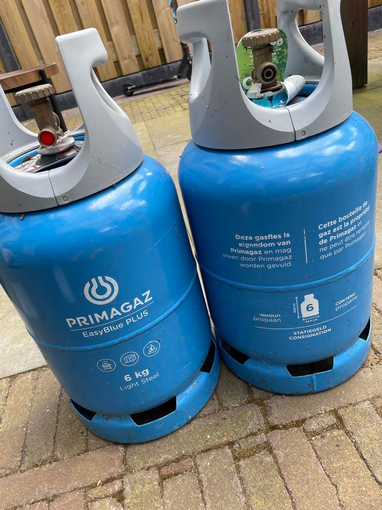 2 lege Primagaz EasyBlue PLUS gasflessen 6 kg, Ophalen, Gebruikt