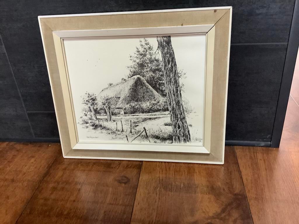 Schets van Kees Koster in schijndel, Antiek en Kunst, Kunst | Tekeningen en Foto's, Ophalen of Verzenden