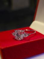 14 karaat witgouden met met grote diamant, Sieraden, Tassen en Uiterlijk, Ophalen, Wit, Nieuw, 17 tot 18