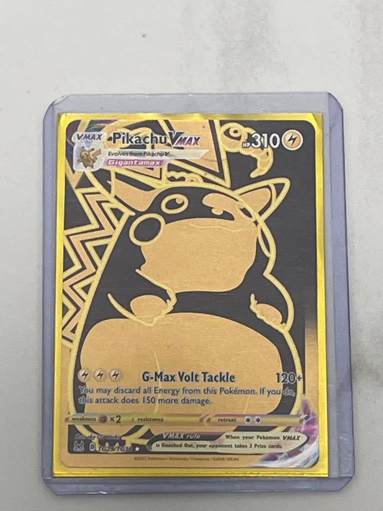 Pikachu VMAX Gigantamax Pokémon Kaart (Goud Foil), Ophalen, Zo goed als nieuw, Losse kaart, Foil