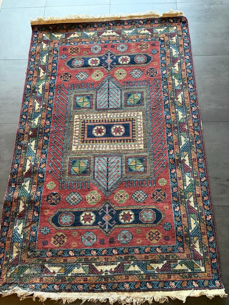 Oud Traditioneel Oosters Kazak Tapijt - Geometrisch, Ophalen