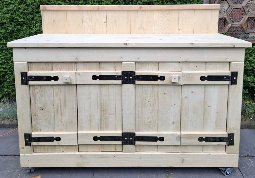 Steigerhouten buitenkeuken op voorraad, Tuin en Terras, Ophalen, Nieuw