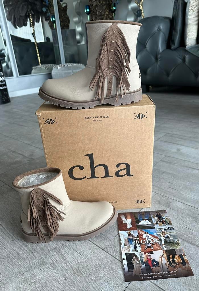 Cha boots , enkel laarsjes met franje , leer/suede , 38, Kleding | Dames, Schoenen, Beige, Lage of Enkellaarzen, Nieuw, Ophalen of Verzenden