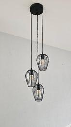 Zwarte hanglamp staal, in hoogte verstelbaar, Ophalen of Verzenden, Zo goed als nieuw, Metaal, 50 tot 75 cm