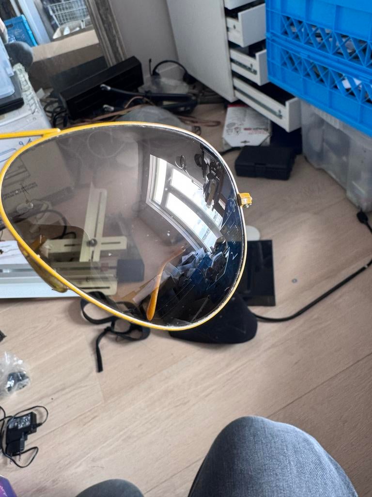 Ray-Ban Aviator Zonnebril met Bruine Glazen en Hoesje, Gebruikt, Zonnebril, Bruin, Ophalen of Verzenden