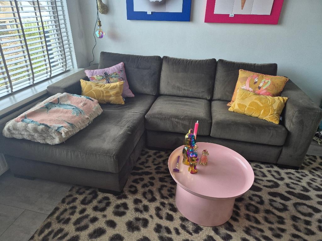 Hoekbank met Chaise longue, Huis en Inrichting, Banken | Bankstellen, Ophalen, 250 tot 300 cm, Gebruikt, 100 tot 125 cm