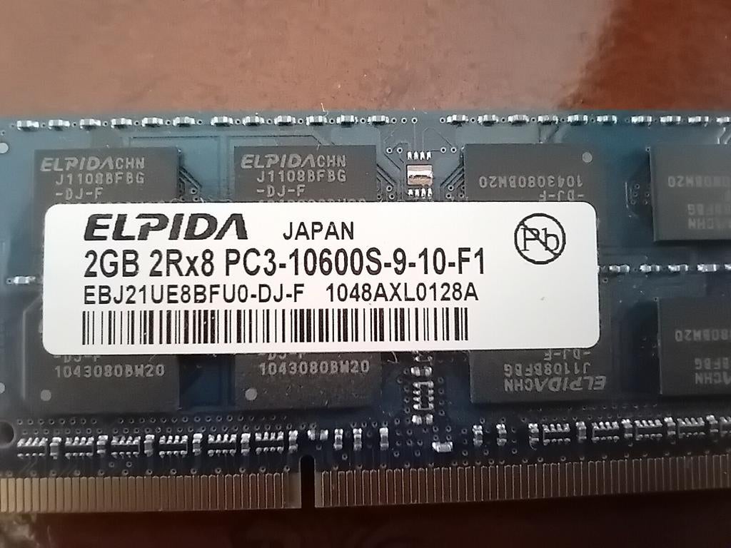 Elpida 2GB DDR3 RAM Laptopgeheugen (PC3-10600S), Ophalen of Verzenden, DDR3, Laptop