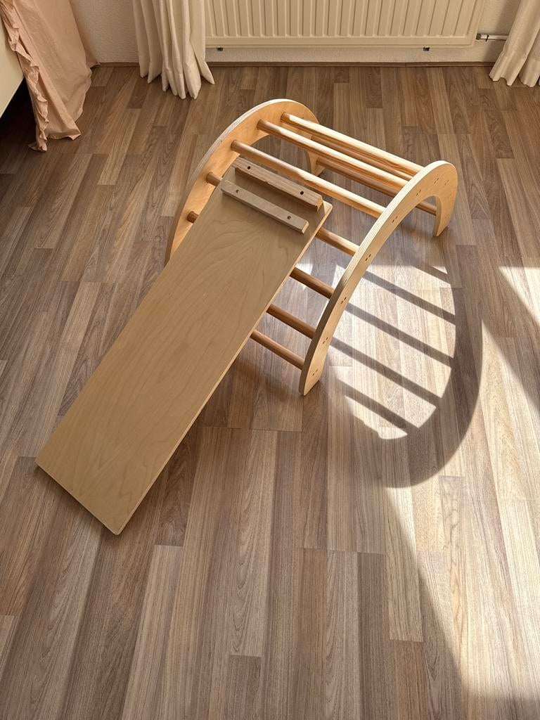 Houten Klimrek met Glijbaan voor Kinderen, Ophalen, Zo goed als nieuw, Glijbaan