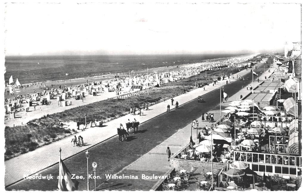 967002 Noordwijk aan Zee Boulevard 1956 Gelopen met zegel