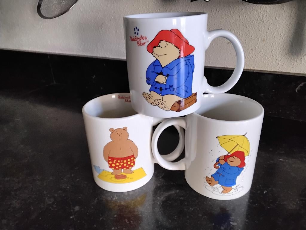 3 Paddington Mokken   Douwe egberts, Ophalen of Verzenden, Zo goed als nieuw, Overige stijlen, Kop(pen) en/of Schotel(s)