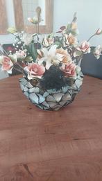 Echte Schelpen Vaas met Bloemen, Huis en Inrichting, Overige materialen, Gebruikt, Overige kleuren, Ophalen of Verzenden