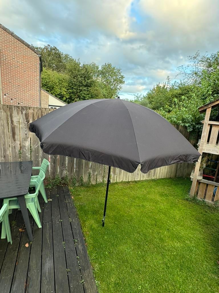 BoCamp Parasol zwart 160cm Incl. Grondpen!, Tuin en Terras, Parasols, Ophalen, Kantelbaar, Zo goed als nieuw, 1 tot 2 meter