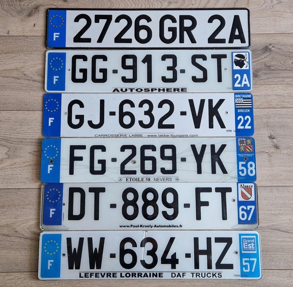 Nummerplaten kentekenplaten nummerborden Frankrijk, Verzamelen, Automerken, Motoren en Formule 1, Gebruikt, Auto's, Ophalen of Verzenden