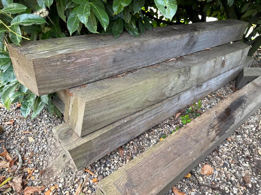 Douglas palen 15x15 restant, Ophalen of Verzenden, Zo goed als nieuw, 50 mm of meer, Balk