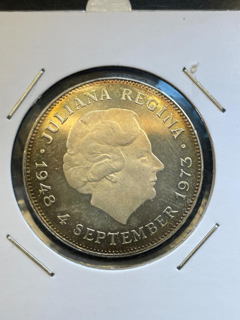 10 gulden 1973 Proof, Postzegels en Munten, Munten | Nederland, Ophalen of Verzenden, Koningin Juliana, 10 gulden, Zilver