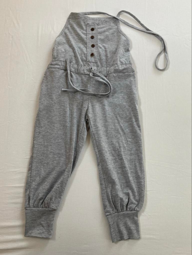 Grijze tuinbroek van T-shirtstof - Maat 104, Kinderen en Baby's, Kinderkleding | Maat 104, Ophalen of Verzenden, Zo goed als nieuw