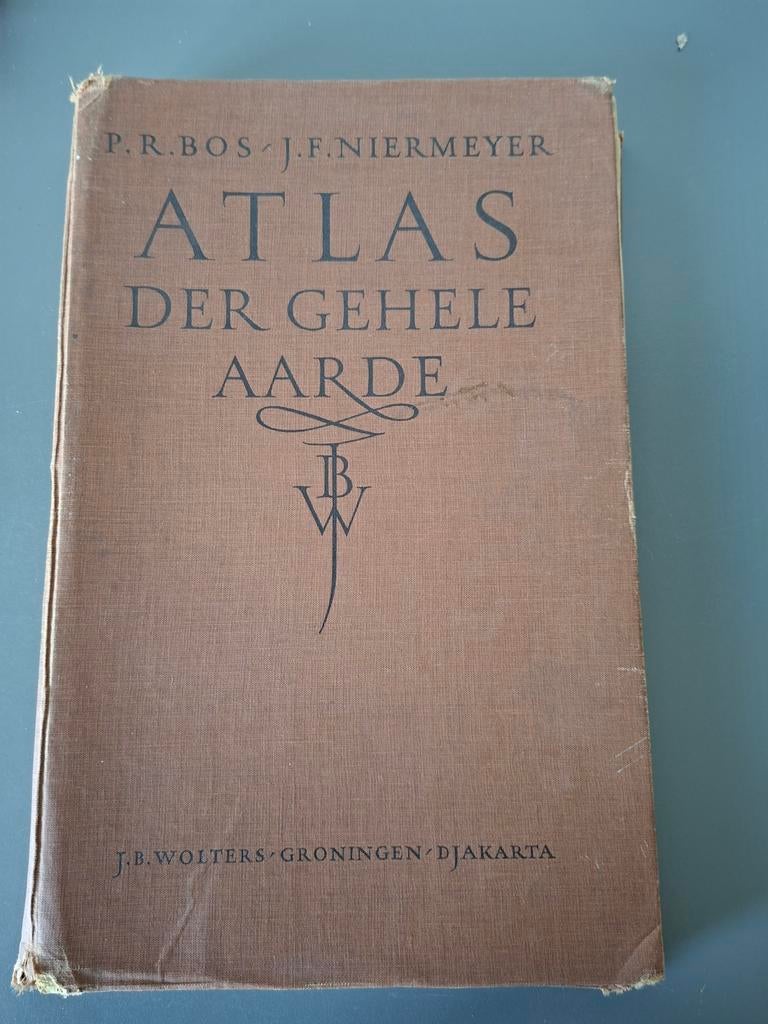 Bosatlas der Gehele Aarde uit 1955, Boeken, Atlassen en Landkaarten, Gelezen, Bosatlas, P.R. Bos, J.F. Niermeyer, Ophalen of Verzenden