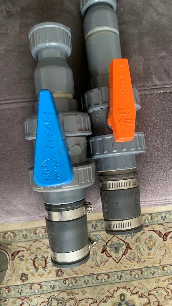 Kogelkranen 50mm, Ophalen of Verzenden, Zo goed als nieuw, Tuinslangkoppeling