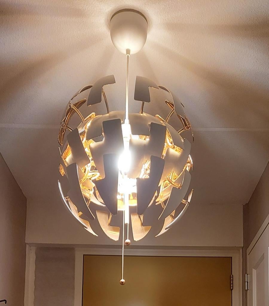 IKEA PS 2014 Hanglamp - Wit/Kopper, Ophalen, 50 tot 75 cm, Zo goed als nieuw, Metaal