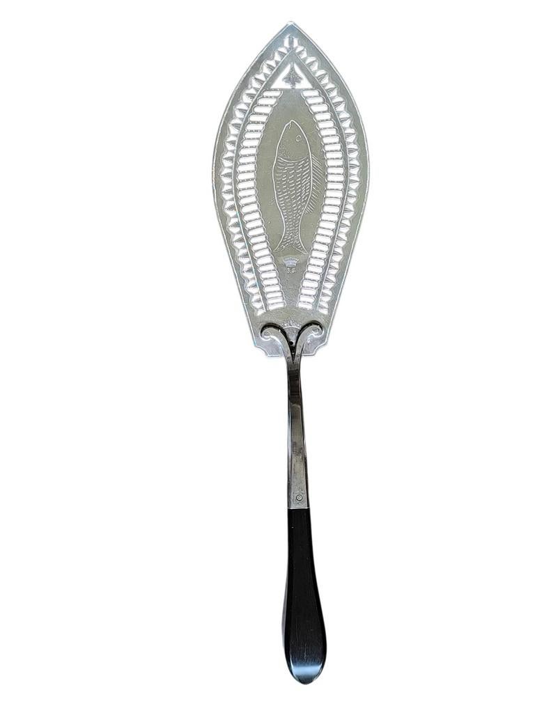 Antiek zilver visschep 18e/19e eeuw, Ophalen of Verzenden, Zilver