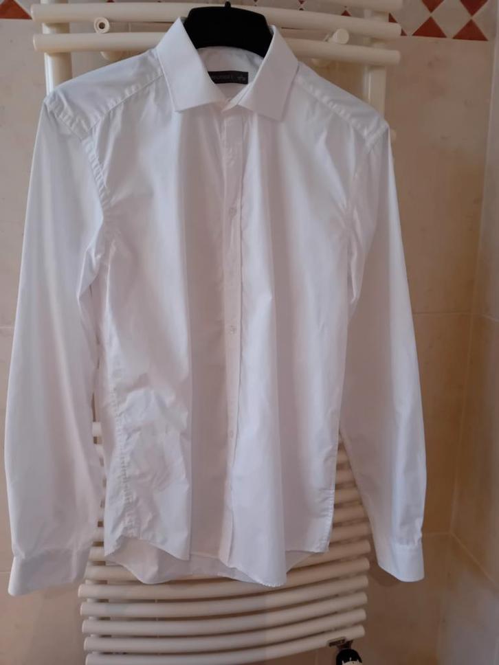 Angelo Litrico wit overhemd, maat S (37-38), Kleding | Heren, Overhemden, Zo goed als nieuw, Halswijdte 38 (S) of kleiner, Wit