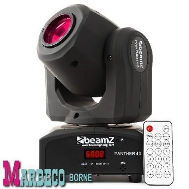 Moving Head LED Spot Panther 40, DMX, afstandsbediening, Geluidgestuurd, Nieuw, Info@marbeco.nl, BeamZ