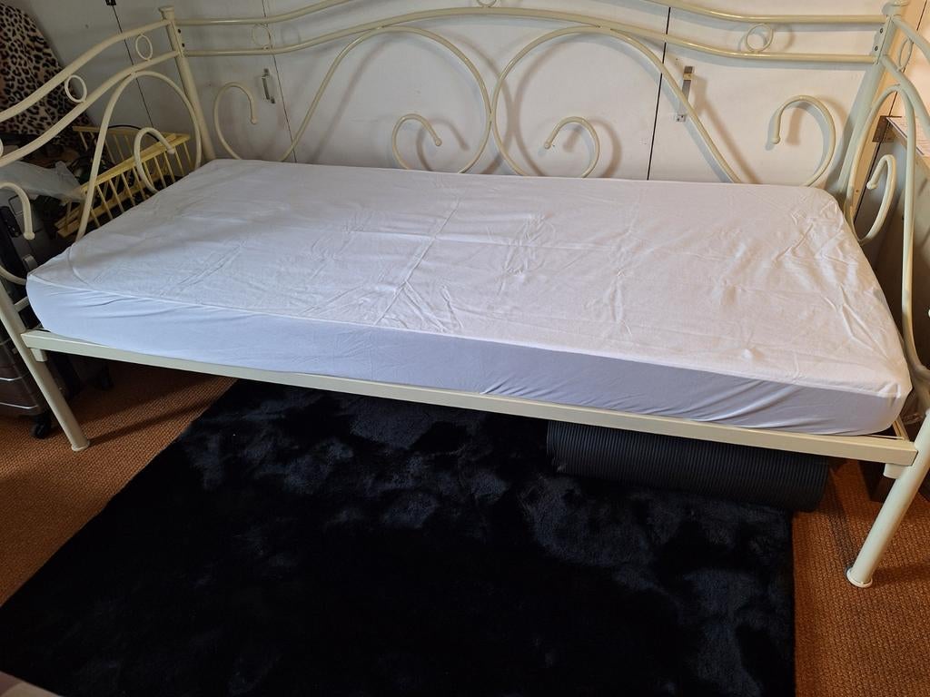 Beschermhoes voor matras 90x200, Overige materialen, 90 cm, Eenpersoons, Wit