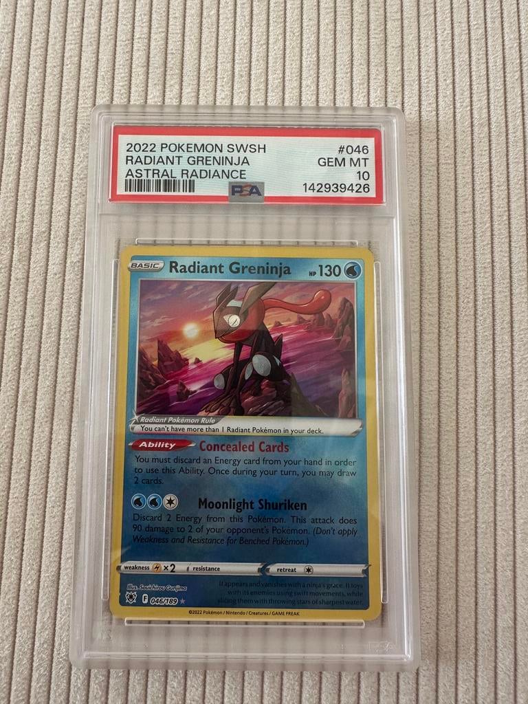 Radiant Greninja 46 PSA 10 pokemon, Ophalen of Verzenden, Zo goed als nieuw, Losse kaart