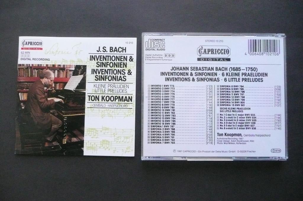 Bach: 2 & 3 part inventions. Ton Koopman, Ophalen of Verzenden, Classicisme, Zo goed als nieuw, Kamermuziek